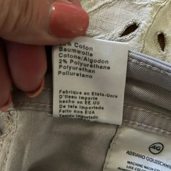 AG Adriano Goldschmied Men's The Matchbox Slim Straight Khaki Jeans Size 32